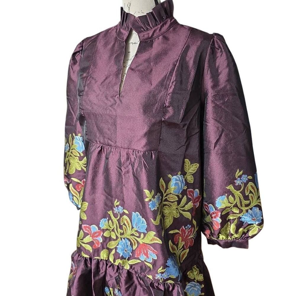 Tuckernuck Women's Size Large Winetasting Jacquard Palmerston Dress - Picture 10 of 10